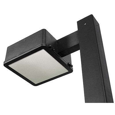 ( DuraGuard - 12ALQC1X56U5KCZMA12 )  EasyLED 12 inch Area Light with 12 inch mounting arm, 56 watts, Type III optic, 5K, Universal, clear flat glass, bronze