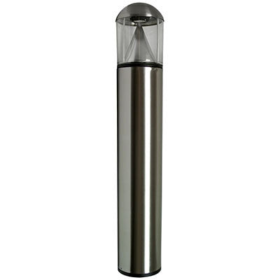 ( DuraGuard - DTRBPBCLLF1X12U65KSS )  Dome Stainless Steel LED Bollard with LED cone reflector, 12 watts, 115 degree circle optic, 65K CCT, Universal