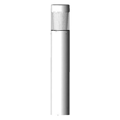 ( DuraGuard - D-100W-HPS-FTRB5-MT-WH )  Flat Top Round Bollard, 100 watts, HPS, IES Type V glass, Quad, white