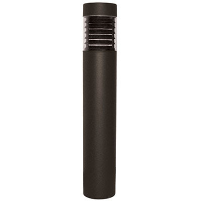 ( DuraGuard - D-100W-HPS-FTRBAAL-MT-BZ )  Flat Top Round Bollard, 100 watts, HPS, louvers, Quad, bronze