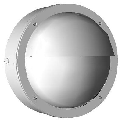 ( DuraGuard - D-150W-PSMH-OVWPHM-MT-WH-FR )  Ovation Half Moon Wallpack, 150 watts, PSMH, Quad, white, frost lens