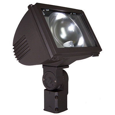 ( DuraGuard - D-100W-HPS-RBSF-MT-SF )  Round Back Spot Flood Light with slipfitter, 100 watts, HPS, Quad