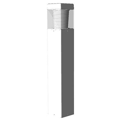 ( DuraGuard - D-100W-PSMH-SB3-MT-WH )  Square Bollard, 100 watts, PSMH, IES Type III glass, Quad, white