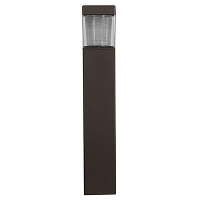 ( DuraGuard - SB5LF1X12U57KZ )  Square LED Bollard with IES Type V glass, 12 watts, 115 degree circle optic, 57K CCT, Universal