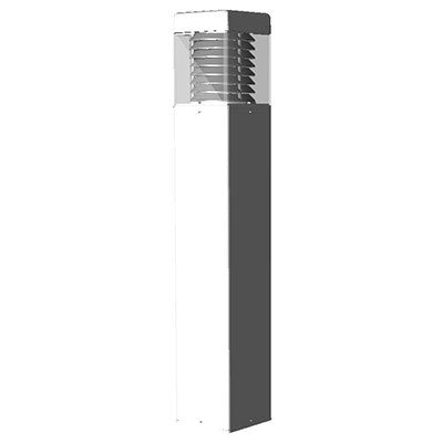 ( DuraGuard - D-70W-HPS-SBRAAL-120-WH )  Square Bollard, 70 watts, HPS, round louvers, 120 volts, white