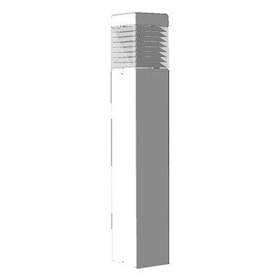 ( DuraGuard - D-70W-HPS-SBSAAL-MT-WH )  Square Bollard, 70 watts, HPS, square louvers, Quad, white